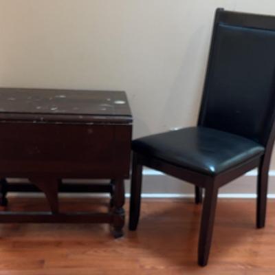 Ethan Allen Single Drawer Side Drop Leaf Table with Chair