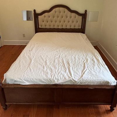 Queen Platform Bed with Tufted Headboard