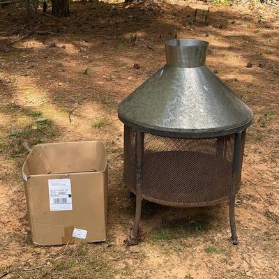 Enclosed Fire Pit With Conical Hood