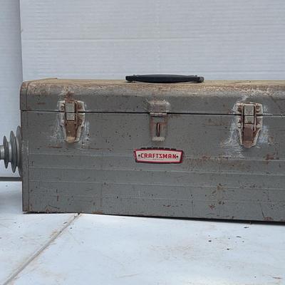 Craftsman Old School Toolbox With Tools Plus! Dunlap Scroll Saw And Motor And Extra Craftsman Motor 
