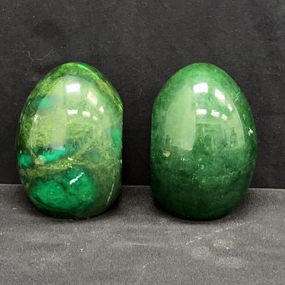 Dark Green Alabaster Bookends: Italy