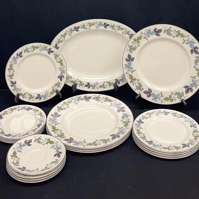 “Burgundy” By Royal Doulton China Platter And Extra Pieces