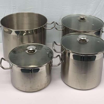 No Brand Stock Pots With Glass Lids