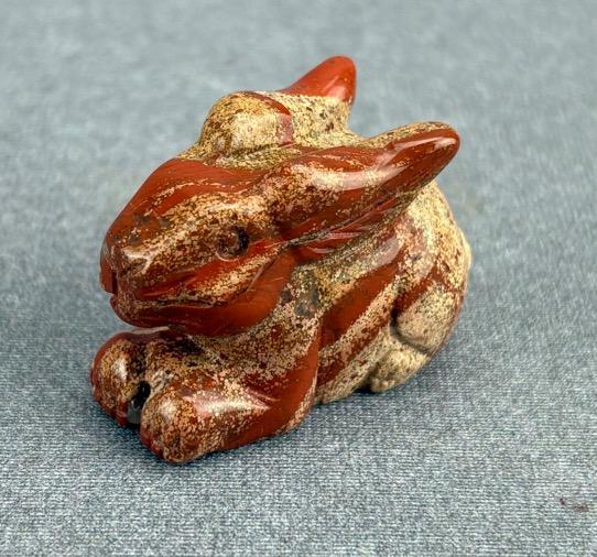 Carved Red Jasper Rabbit Figure