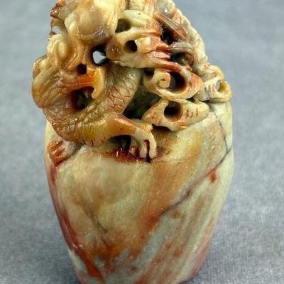 Carved Soapstone Dragon Seal
