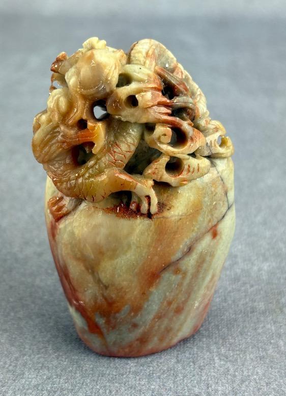 Carved Soapstone Dragon Seal