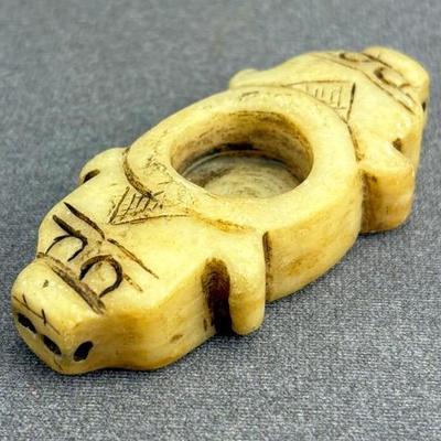 East Asian Carved Jade Pig Ink Well