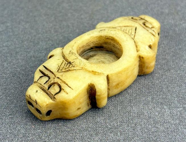 East Asian Carved Jade Pig Ink Well