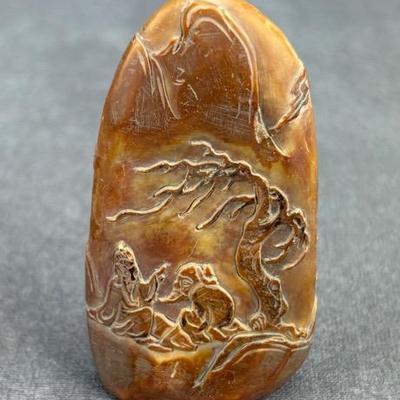 Chinese Carved Soapstone Wise Man Seal