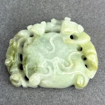 Chinese Jadiete Monkeys Atop Peach Carving