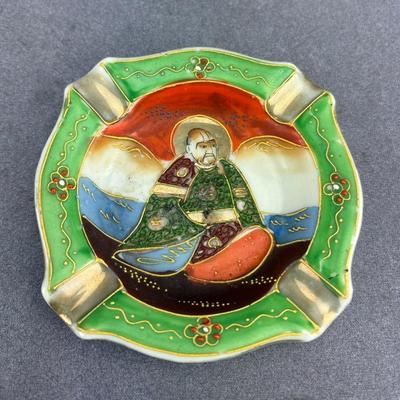 Vintage Colorful Japanese Porcelain Ashtray