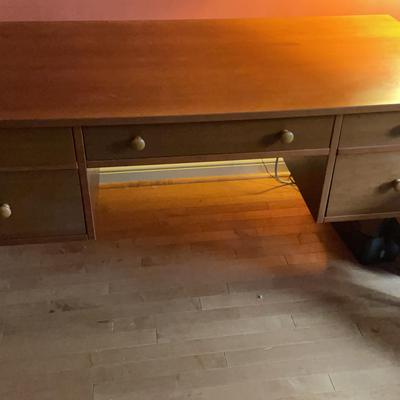 Wooden Desk With Built In Filing Drawers