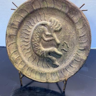 Vintage South American Clay Plate With Stand