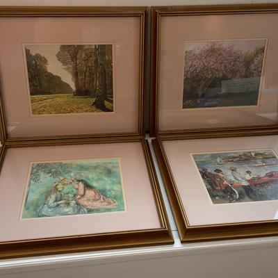 Collection of 4 Framed Impressionist Style Prints by Windsor Art