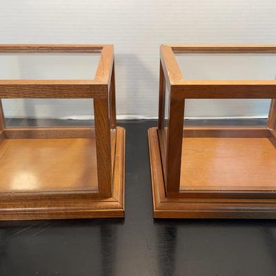 Pair Of Wooden & Glass Display Cases