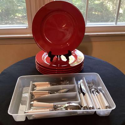 Waechtersbach Plates & Oneida Flatware