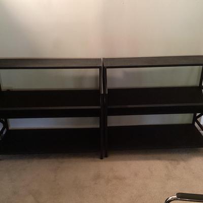 Pair Of Black Metal Bookshelves (Set #1)