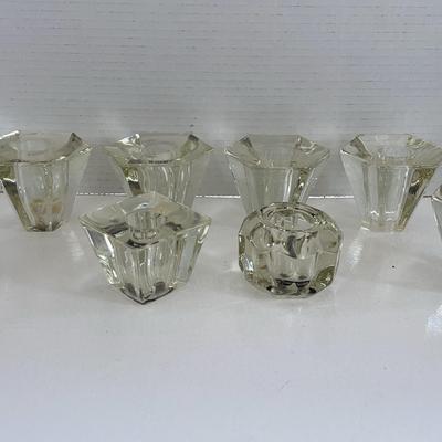 Collection of 8 Lenox Glass Candleholders
