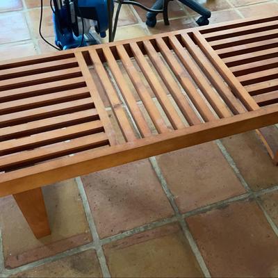 Wooden Slatted Bench