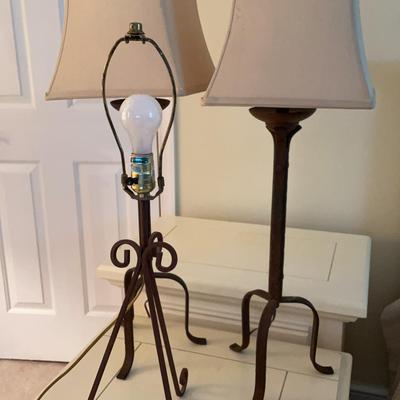 Trio of Wrought Iron Table Lamps