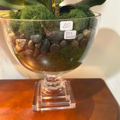 Sale Photo Thumbnail #113: Ivy Guild orchid arrangement in heavy glass base. $85