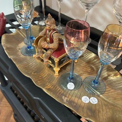 Sale Photo Thumbnail #284: Solid heavy brass banana leaf tray $75 