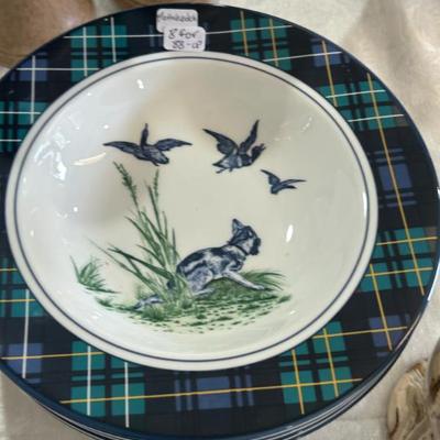Sale Photo Thumbnail #381: Set of 8 very rare Mottahedeh “Stately Homes Sir Humphrey Wakefield” hunting dogs bowls. $88 for the set of 8. 