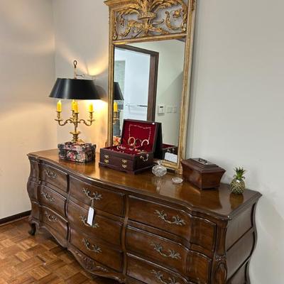 Sale Photo Thumbnail #152: Mid century stunning French Provincial 9 drawer dresser by White Furniture Co, $550