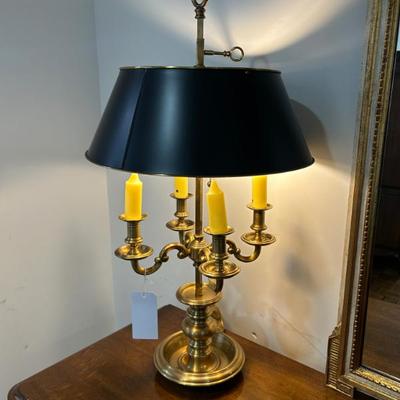 Sale Photo Thumbnail #160: Extremely Rare! Massive solid brass bouillotte Made for Ralph Lauren & Visual Comfort. $425 includes all 4 candles. Tole shade. 