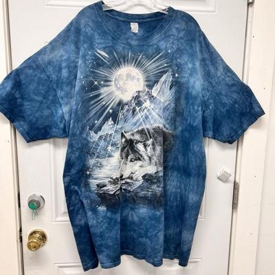 The Mountain all over graphic print Wolf With Moon T-Shirt AAA3273
