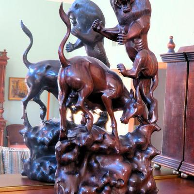 Asian carved ebony sculpture