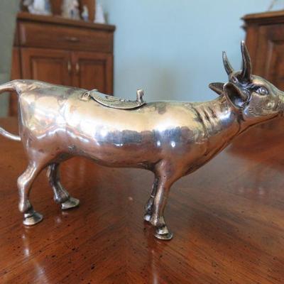 Sale Photo Thumbnail #231: Sterling silver cow creamer