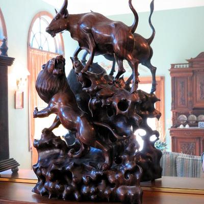 Asian carved ebony sculpture