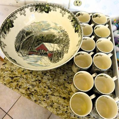Sale Photo Thumbnail #272: Friendly Village punch bowl set