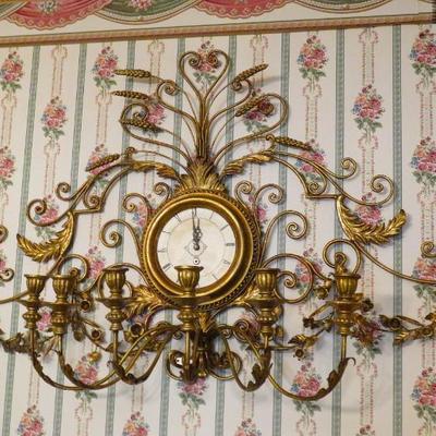Sale Photo Thumbnail #241: Italian floral metal clock candleholder