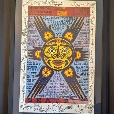 2001 Groundwork Seattle Benefit Poster – Signed by Pearl Jam, R.E.M., Dave Matthews & More