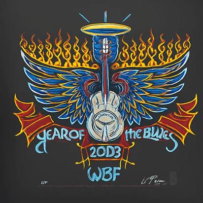 2003 “Year of the Blues” – WBF Hand-Pulled Silkscreen Poster by Gary Houston / Voodoo Catbox
