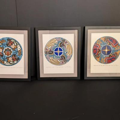 Set of 3 Signed Gary Houston Framed Limited Edition Prints – Nativity-Themed