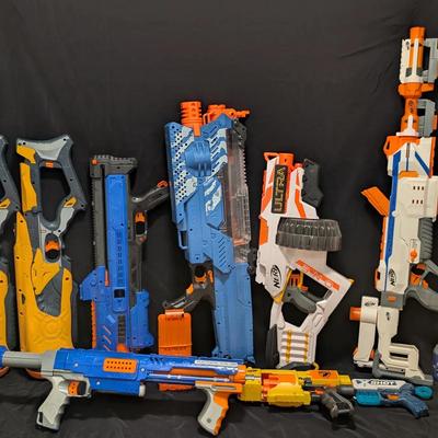 Mixed Nerf & X-Shot Dart Gun Blaster Collection – 10 Pieces + Magazines