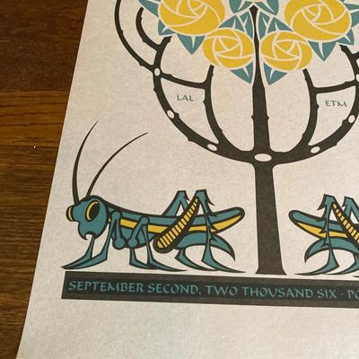 Portland Concert Poster – September 2, 2006 (Yellow Roses & Grasshoppers Design)