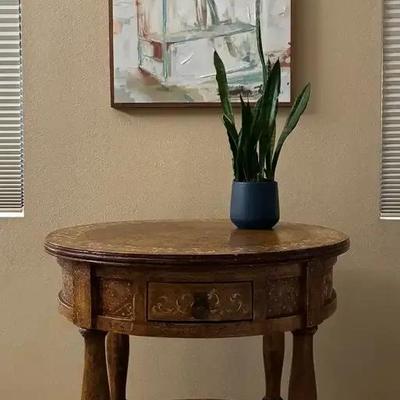 Ha161 painted wood side table art