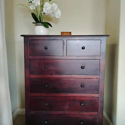 Ha157 modern dark wood dresser decor