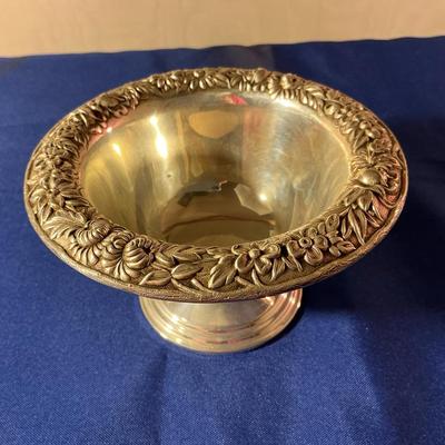 S Kirk & Sons Sterling Silver Repousse Footed Bowl 