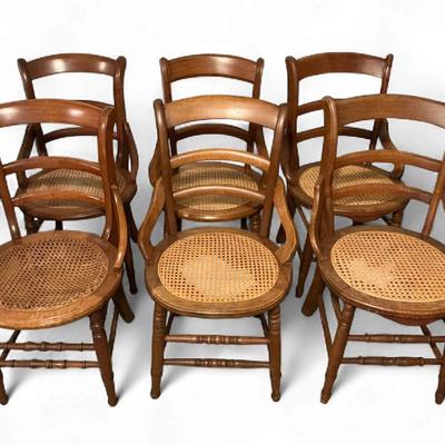 Six Cane & Wood Chairs (G2)