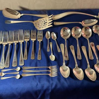 Lot #4 Gorham Etruscan Sterling Silver Flatware 48 Pieces 