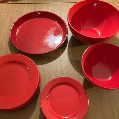 Waechtersbach Germany Red Dishes 