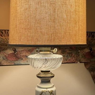 Vintage Electrified Oil Lamp Table Lamp