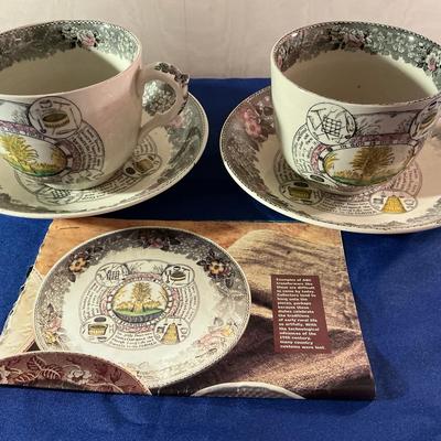 Antique Adams The Farmers Arms Cup And Saucer Sets 