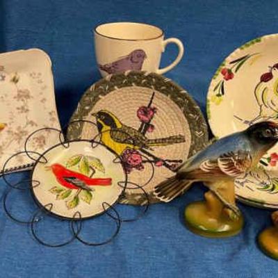 Ceramic decor lot birds of a feather