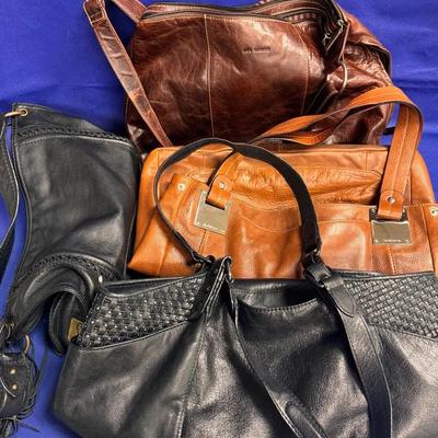 Vintage women s leather coat, boots, handbags